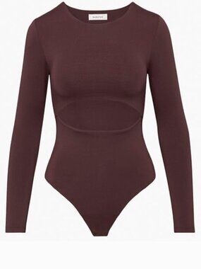 Aritzia Babaton Contour Segovia Bodysuit with Cutout in Rich Maroon size M